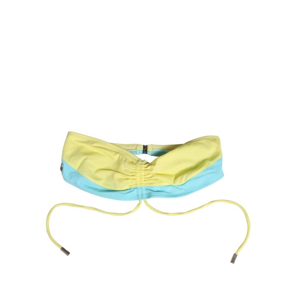 Pyrex Yellow Blue Bandeau Top Bikini Bottom 2 Piece Women's Swimwear - Picture 3 of 5
